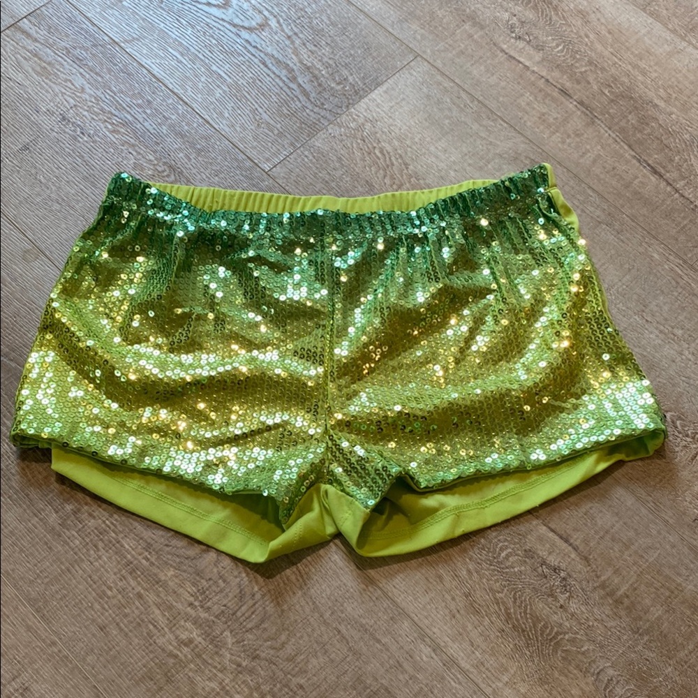 Green Sequin Women's Shorts